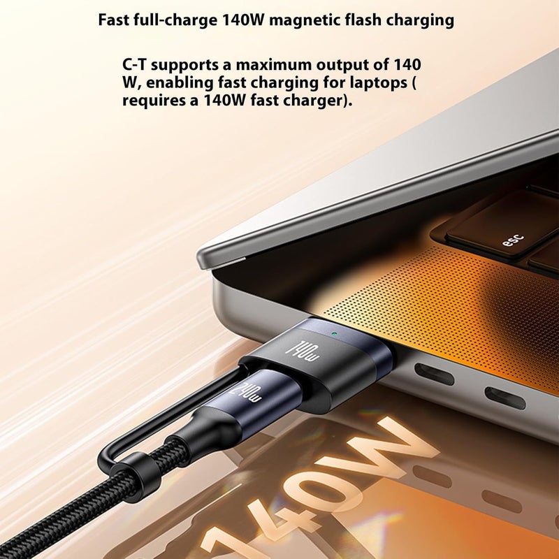 2m Charging Cord for Laptops Phones Devices 480mbps Data Synchronization Braided Aluminum 3 in 1 Cable Cable - Image 3