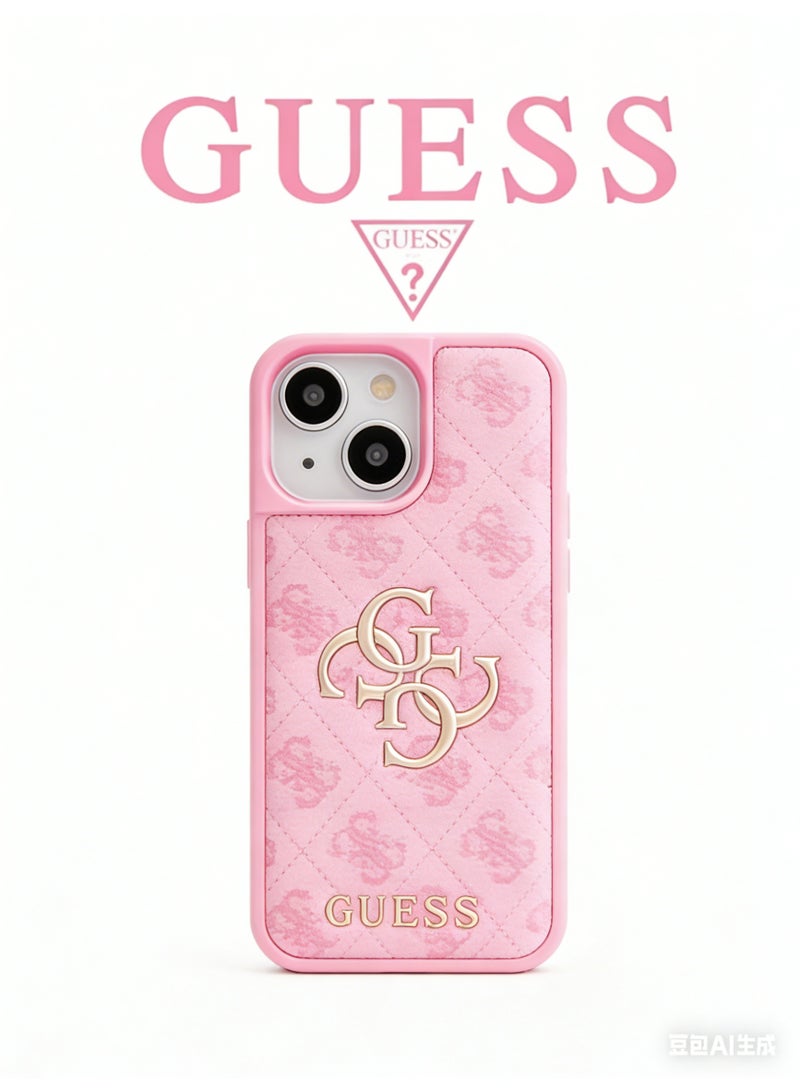 GUESS IPhone 15  cover, with a logo and a leather design approved by the global brand Guess