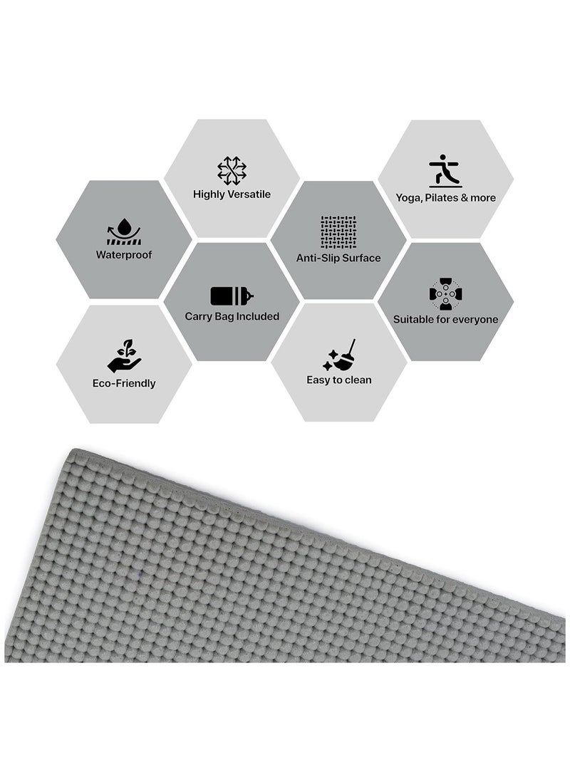 Premium German Technology Powered Yoga Mat of Thickness 8 mm | Material : TPE | For Workout, Yoga Fitness, Pilates and Meditation with Anti Skid Base | For Men & Women with Carry Bag