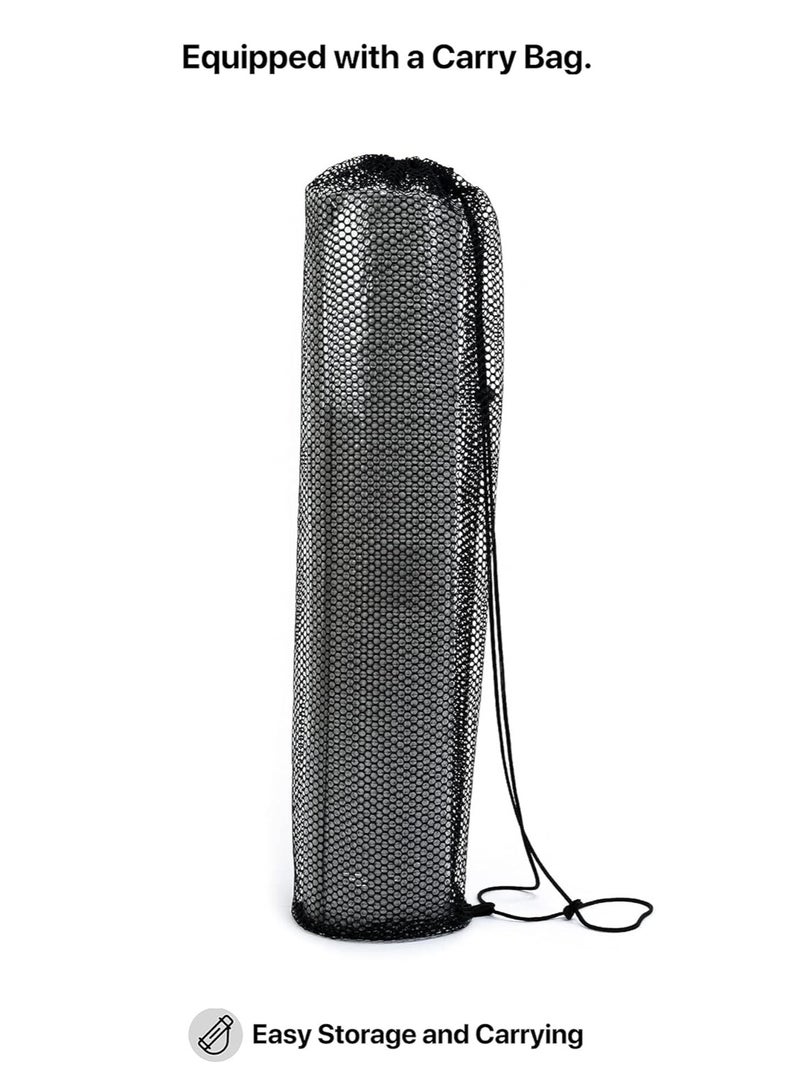 Premium German Technology Powered Yoga Mat of Thickness 8 mm | Material : TPE | For Workout, Yoga Fitness, Pilates and Meditation with Anti Skid Base | For Men & Women with Carry Bag