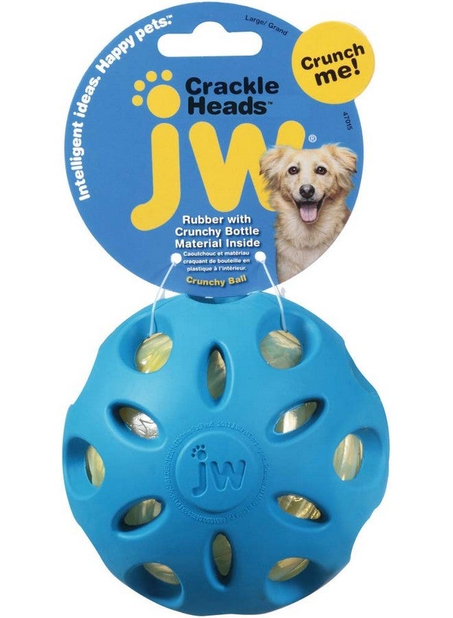 جي دبليو لعبة جلب ومضغ الكرات المقرمشة من Pet Crackle Heads Crackle Ball Crunchy Noise Chew Fetch للكلاب، بألوان متنوعة، مقاس كبير 4 أقدام قطر - Image 3