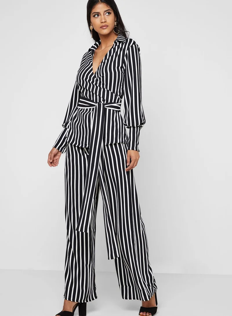 4th & Reckless Belted Striped Long Sleeve Top Co Ord