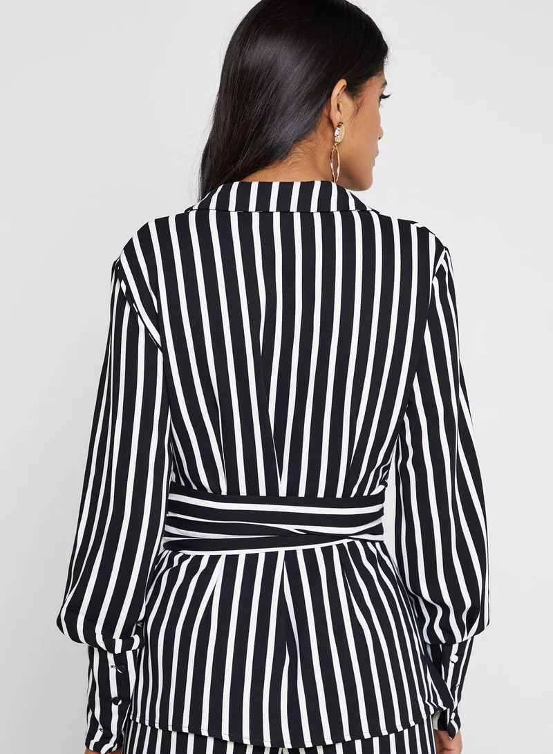 4th & Reckless Belted Striped Long Sleeve Top Co Ord