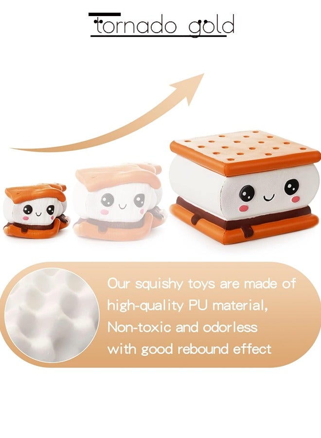 تورنيدو جولد ساندويتش البسكويت الناعم لتخفيف التوتر، محاكاة طعام لطيف، ألعاب سحق - Image 3