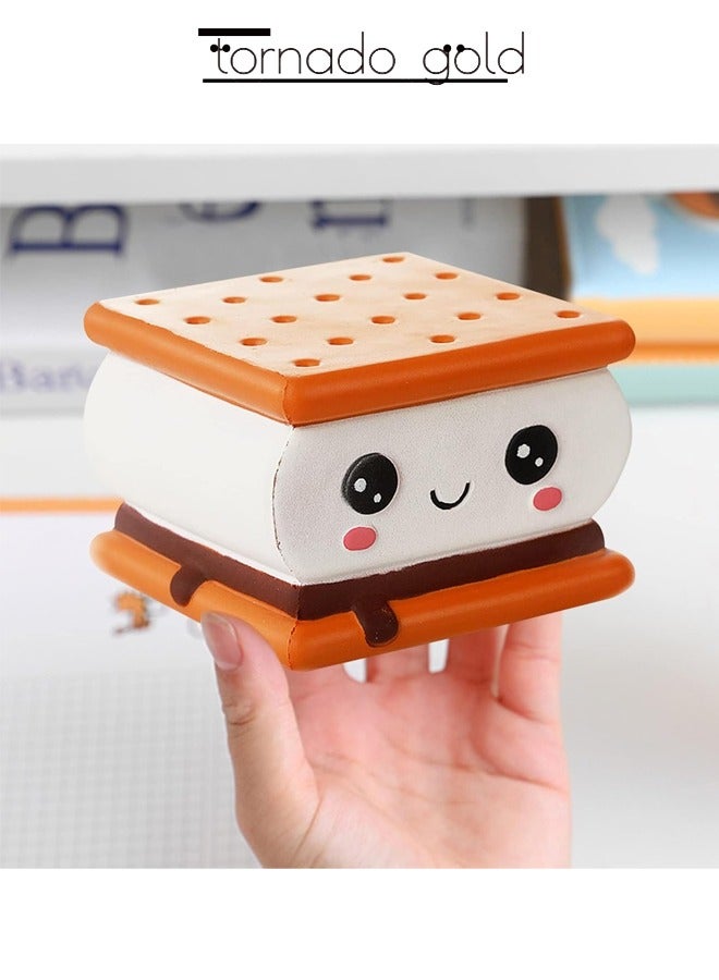 تورنيدو جولد ساندويتش البسكويت الناعم لتخفيف التوتر، محاكاة طعام لطيف، ألعاب سحق - Image 5