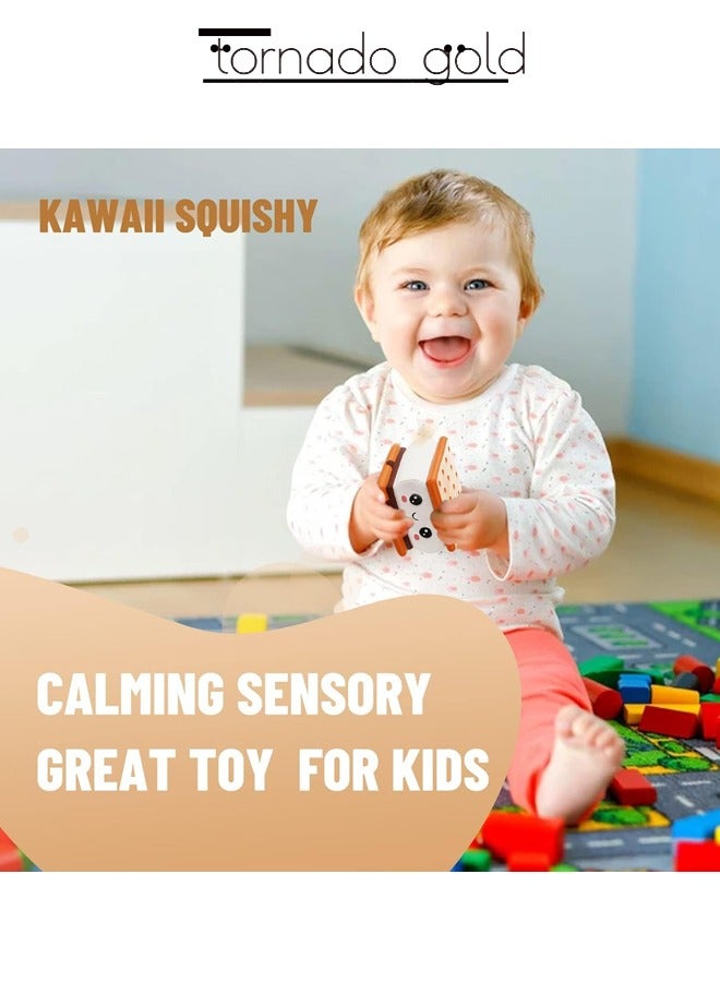 تورنيدو جولد ساندويتش البسكويت الناعم لتخفيف التوتر، محاكاة طعام لطيف، ألعاب سحق - Image 4