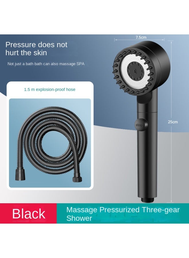 Direct Bathroom Shower Spray Massage Large Rainfall Handheld Shower Head With Three-speed Adjustment - Image 1