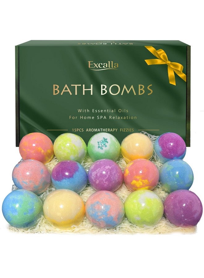 Excalla Bath Bombs For Women Gift Set, 15 Pcs Handmade Bubble Bathbombs, Shea & Coco Butter Dry Skin Moisturize, Spa Relaxing Gifts For Women & Men, Her, Girls, Wife, Birthday - Image 1