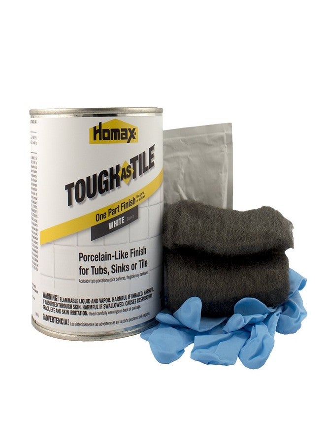 Homax Tub and Tile Refinishing Kit, White, 21 oz, Brush On, Tough as Tile Kit - Image 1