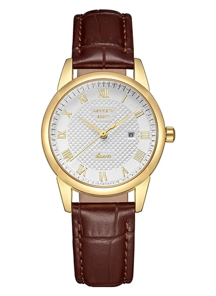 KENNETH SCOTT Kenneth Scott K23530-GLDI Women's Analog Display Watch & Leather Strap Brown