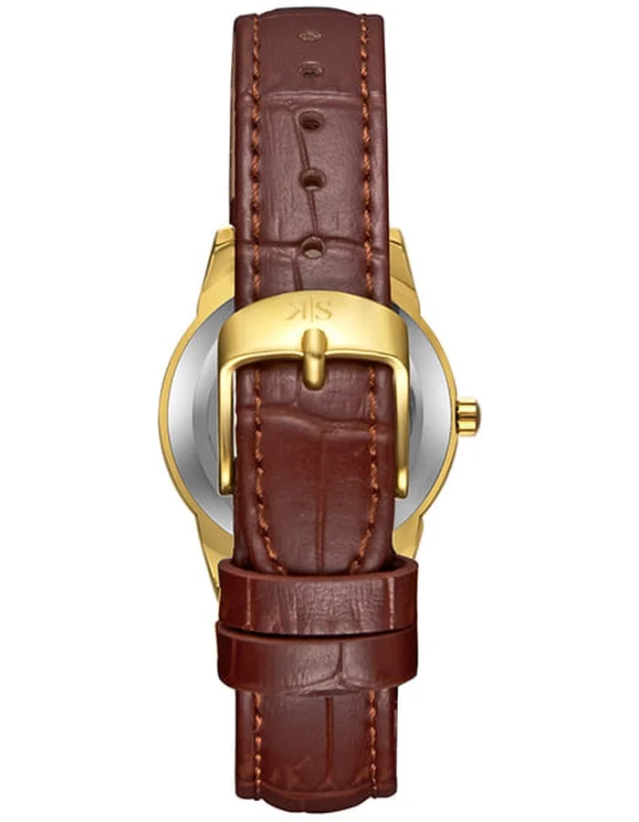 KENNETH SCOTT Women's Analog Display Watch With Brown Leather Strap - K23530-GLDI