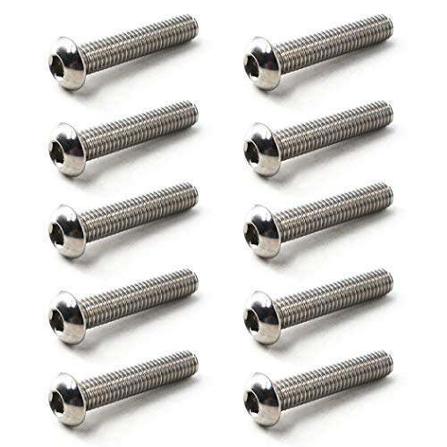 Flomore M10x30 Button Head Hex Socket Drive Screws 304 Stainless Steel Button Head Cap Screws (Pack of 10) - Image 1