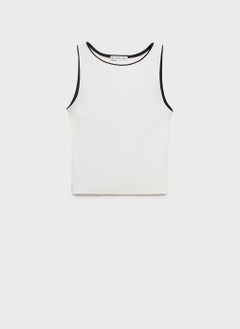 MANGO Contrasting Trim Cotton Top  - Image 5