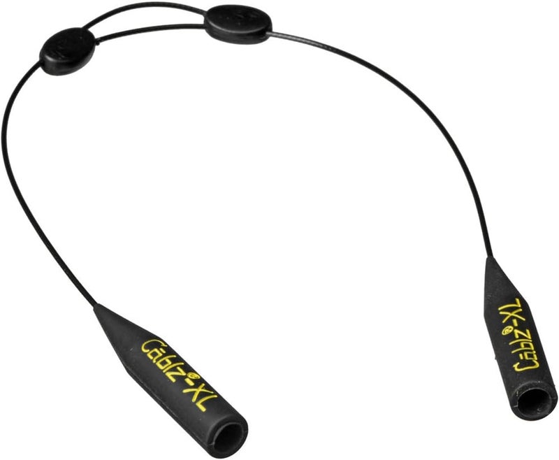 Cablz Zipz XL Adjustable Eyewear Retainer | Adjustable, Lightweight, Low Profile, Off-The-Neck Eyewear Retainer Strap | Black | 12" w/XL Tip - Image 1