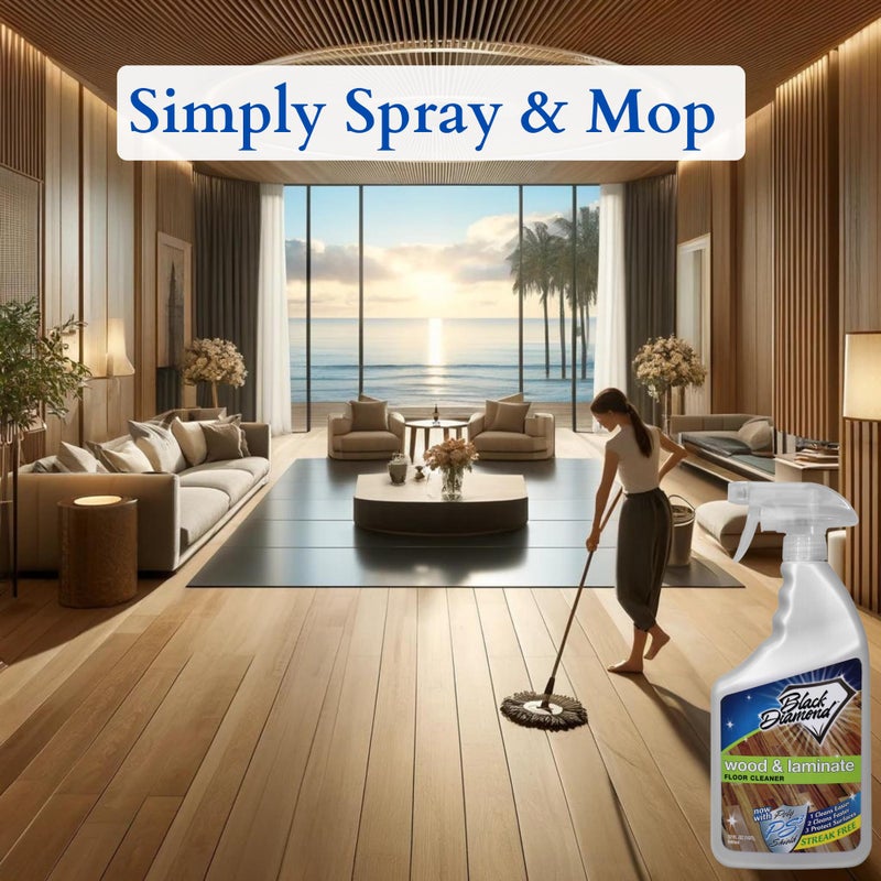 Black Diamond Stoneworks Wood, Laminate, Hardwood & Luxury Vinyl Floor Cleaner Spray â€“ Multi-Purpose Mopping Solution for a Streak-Free Clean s (160 FL Oz) - Image 3