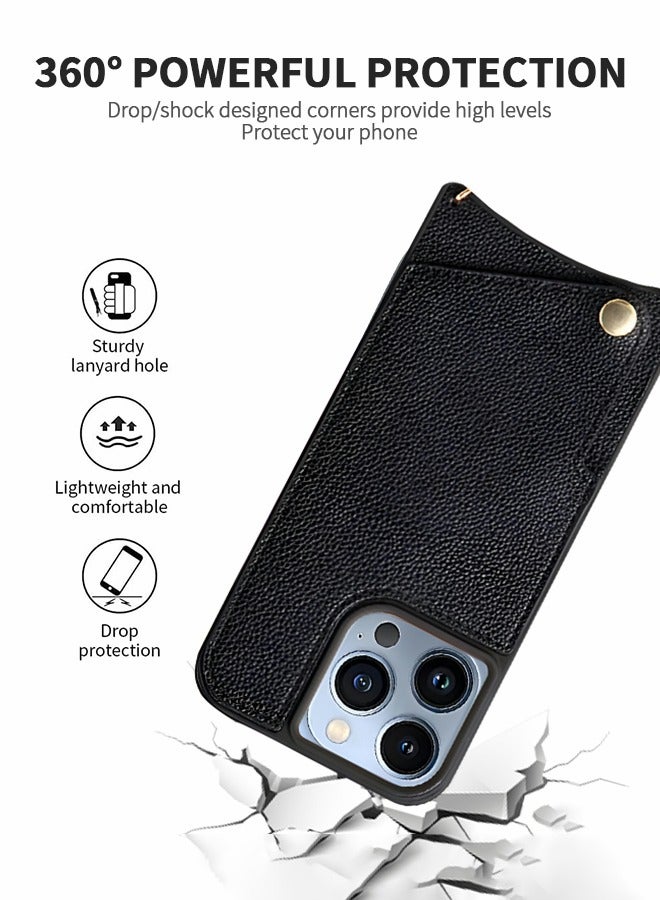 GROIC Compatible with iPhone 14 Pro Max 6.7 Inch Mirror Case,Wallet Phone Cover,Leather Phone Case with Oblique shoulder strap,Corner Protection Case Shockproof Design Fashion Luxury Phone Shell  - Image 4