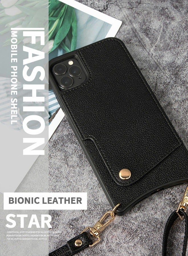 GROIC Compatible with iPhone 14 Pro Max 6.7 Inch Mirror Case,Wallet Phone Cover,Leather Phone Case with Oblique shoulder strap,Corner Protection Case Shockproof Design Fashion Luxury Phone Shell  - Image 2