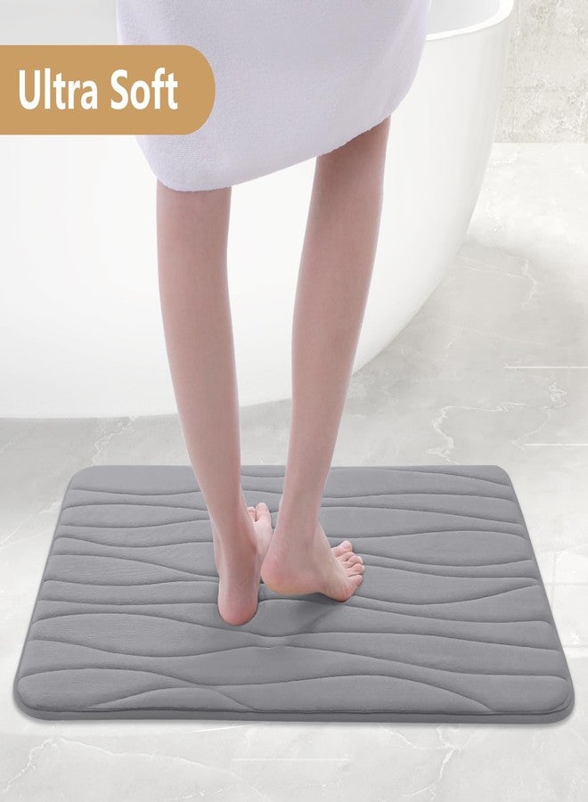 Buganda Memory Foam 2 Pieces Bath Rugs Set - Soft Non-Slip Thick Bath Mat and Toilet Rug Mat, Absorbent Washable Bathroom Rugs and Mats Set (24" x 16" + 30" x 20",Dark Grey) - Image 2
