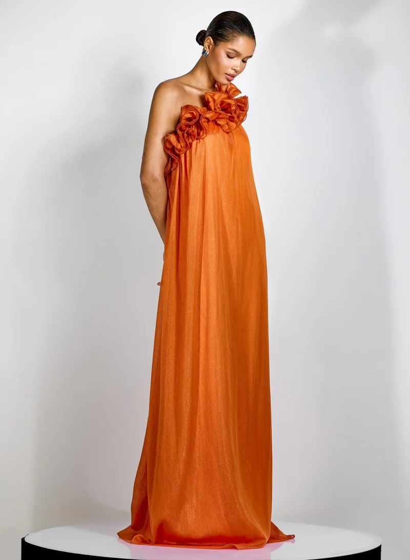 سنفير Hedda One-shoulder Floral Maxi Dress