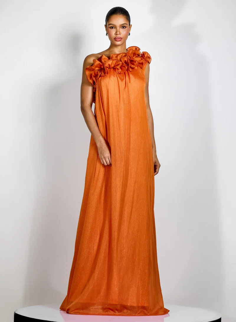 سنفير Hedda One-shoulder Floral Maxi Dress