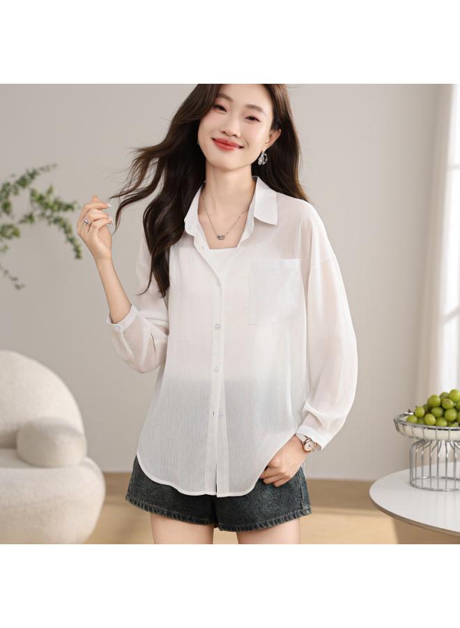 VUELO Real Shot Ice Silk Sunscreen Shirt Women's Anti-ultraviolet Breathable Summer Air Conditioning Clothing Outside Cardigan Light Coat - Image 1