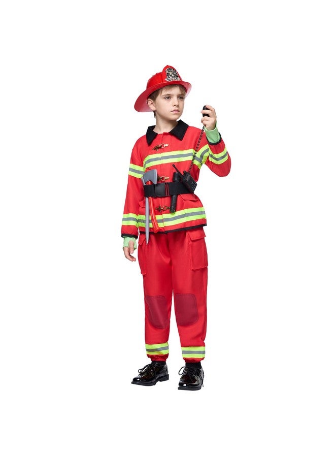Spooktacular Creations Spooktacular Creations Halloween Boys Fireman Costume, Firefighter Costume for Kids, Red Toddler Fireman Jumpsuit Accessories Set for Dress-up and Roleplay Party (Small, 5-7 yrs) - Image 4