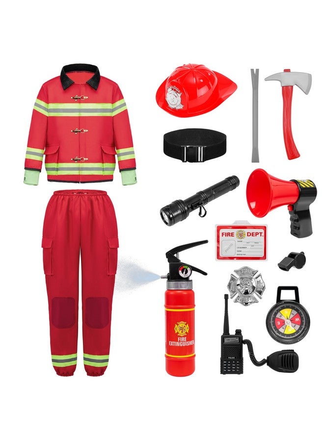 Spooktacular Creations Spooktacular Creations Halloween Boys Fireman Costume, Firefighter Costume for Kids, Red Toddler Fireman Jumpsuit Accessories Set for Dress-up and Roleplay Party (Small, 5-7 yrs) - Image 3