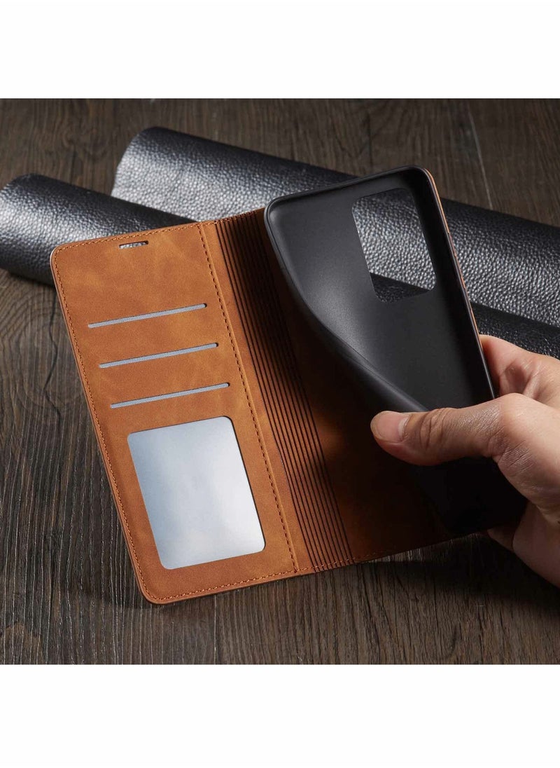Excefore - Case for Samsung A52 Cover for Wallet Leather Flip Case, Kickstand Case Card Holder Slots for Samsung Galaxy A52 Cover (Brown) - Image 1