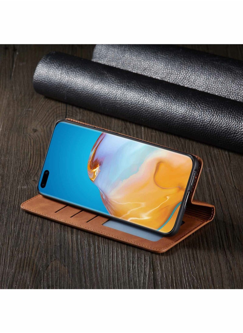 Excefore - Case for Samsung A52 Cover for Wallet Leather Flip Case, Kickstand Case Card Holder Slots for Samsung Galaxy A52 Cover (Brown) - Image 1