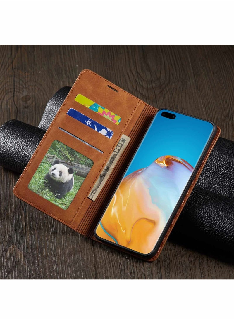 Excefore - Case for Samsung A52 Cover for Wallet Leather Flip Case, Kickstand Case Card Holder Slots for Samsung Galaxy A52 Cover (Brown) - Image 1