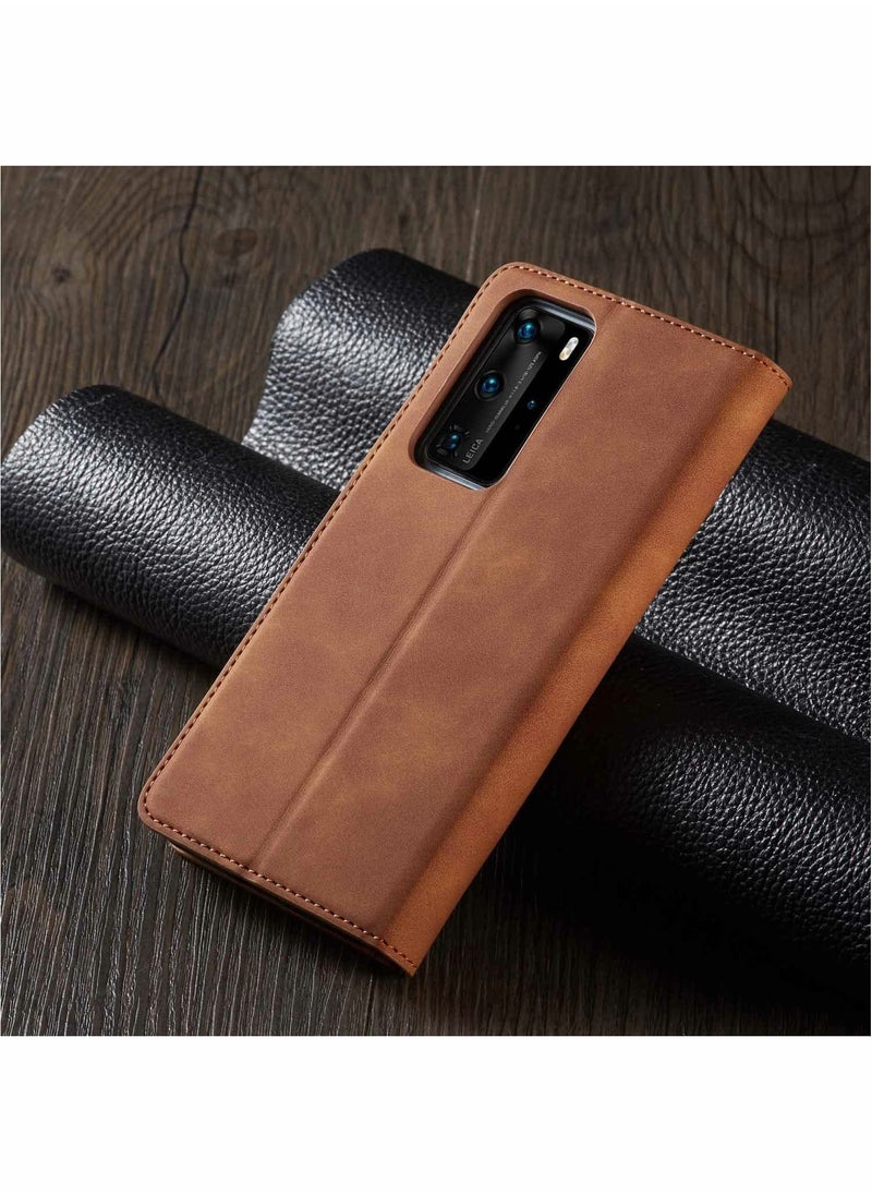 Excefore - Case for Samsung A52 Cover for Wallet Leather Flip Case, Kickstand Case Card Holder Slots for Samsung Galaxy A52 Cover (Brown) - Image 1