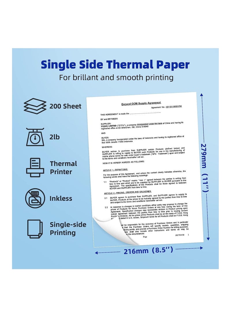 Generic - Thermal Printer Paper A4, Continuous Folding Thermal Paper, 200 Sheets - Image 1