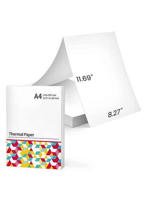 Thermal Printer Paper A4, Continuous Folding Thermal Paper, 200 Sheets
