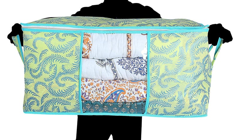 Kuber Industries NonWoven Underbed Storage Bag Green Standard CTKTC02732 - Image 4