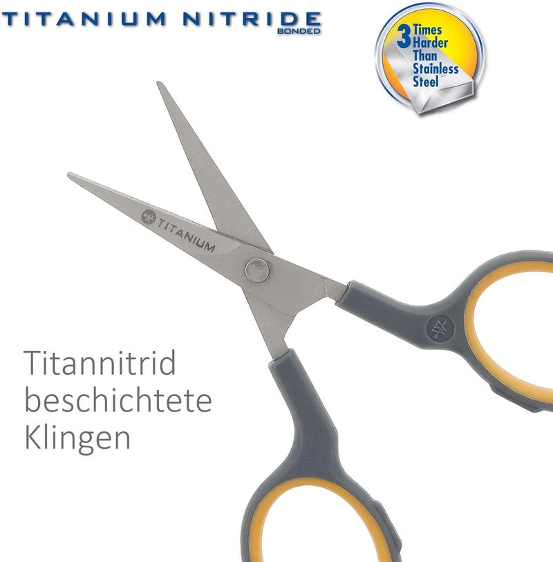 Westcott E-30440 00 4 inch Titanium Nitride Bonded Super Soft Grip Scissor, Straight - Grey/Yellow - Image 4