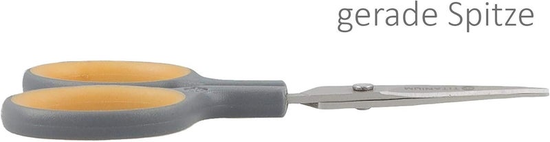 Westcott E-30440 00 4 inch Titanium Nitride Bonded Super Soft Grip Scissor, Straight - Grey/Yellow - Image 2