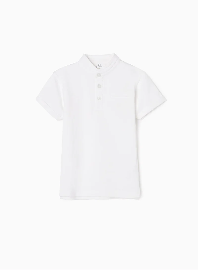 Zippy Zippy Cotton Polo Shirt With Mao Collar For Boys