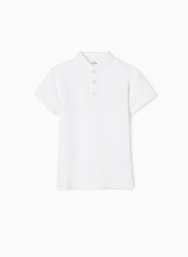Zippy Zippy Cotton Polo Shirt With Mao Collar For Boys