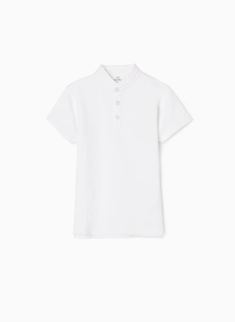 Zippy Zippy Cotton Polo Shirt With Mao Collar For Boys