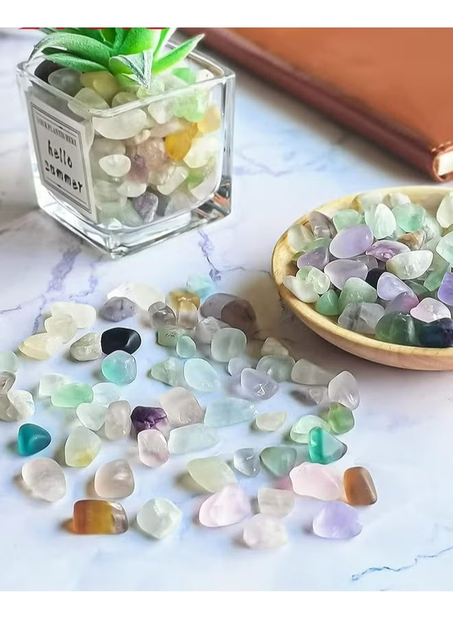 200g فلوريت كريستال الحوض الحصى,حجر طحن مصقول,حجر كتلة الحجر الكريم,ديكور بيتا خزان الأسماك,عصائر,زهرية,حشو,نافورة وعاء النبات,7-9mm - Image 5