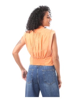 Short Sleeveless Blouse With Elastic At The Waist - Orange - pzsku/Z60D326D716413B06EE9EZ/45/_/1702466240/e2b6d26c-0c1a-4a53-ab54-483938646c0b