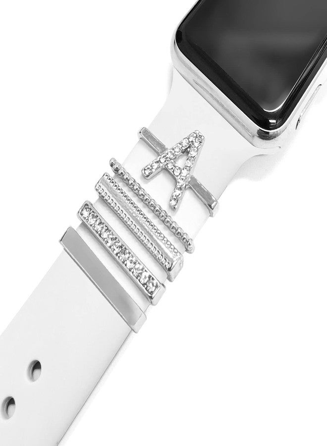 Wowstrap 5Pcs Charms for Apple Watch band 41mm 45mm 40mm 44mm 38mm 42mm 46mm 49mm Women,Diamond+Metal Jewelry Decorative Ring For iWatch series 11 10 9 8 7 6 5 4 se 3/2,Galaxy watch 7/6/5/4,Strap Accessories - Image 1