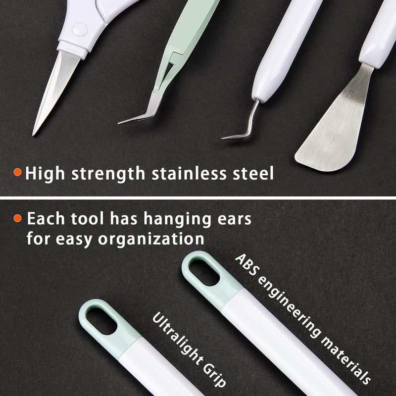 ecraft Vinyl Weeding Tool Set: Vinyl Weeding Craft Basic kit 5 Pieces Including Tweezers & Spatula & Weeders & Scraper & Scissor for cricut/Silhouettes/Cameos/Weeding Vinyl/Splicing - Image 4