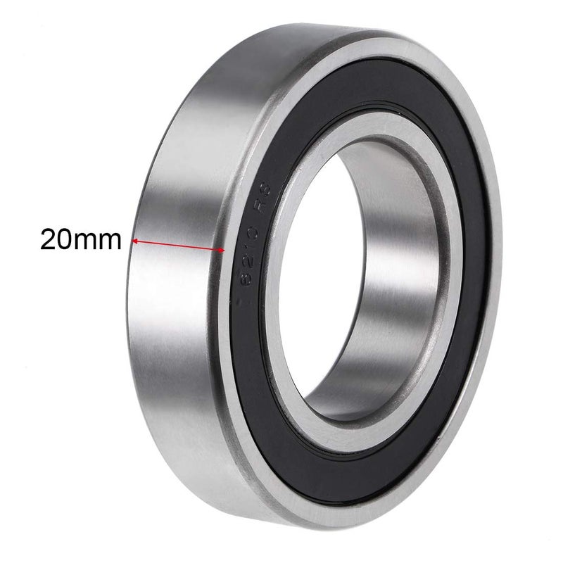 uxcell 6210-2RS Deep Groove Ball Bearings Z2 50x90x20mm Double Sealed Carbon Steel 2pcs - Image 3