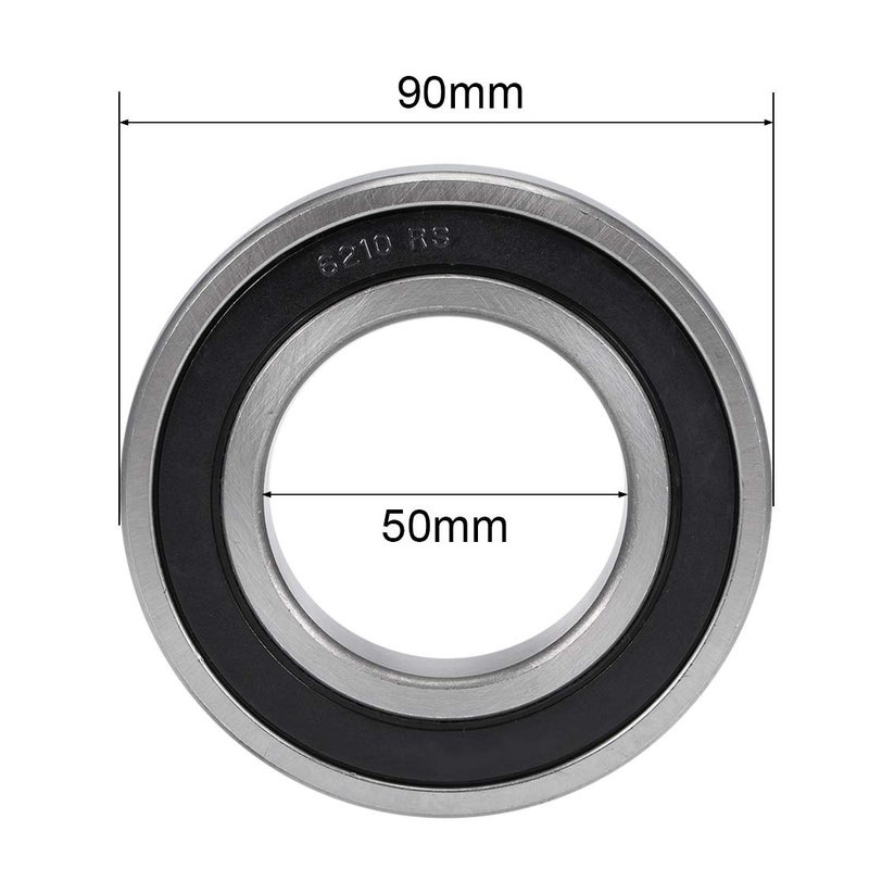 uxcell 6210-2RS Deep Groove Ball Bearings Z2 50x90x20mm Double Sealed Carbon Steel 2pcs - Image 4