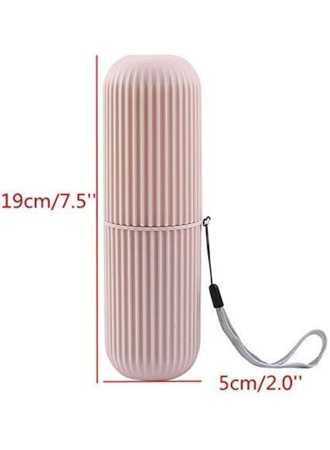 LONG TAO 4 Pcs Travel Toothbrush Case Portable Toothbrush Storage Box Toothbrush Travel Containers Wash Cup Holder Organizer for Trips and Daily Use Green GreyPinkWhite - Image 2