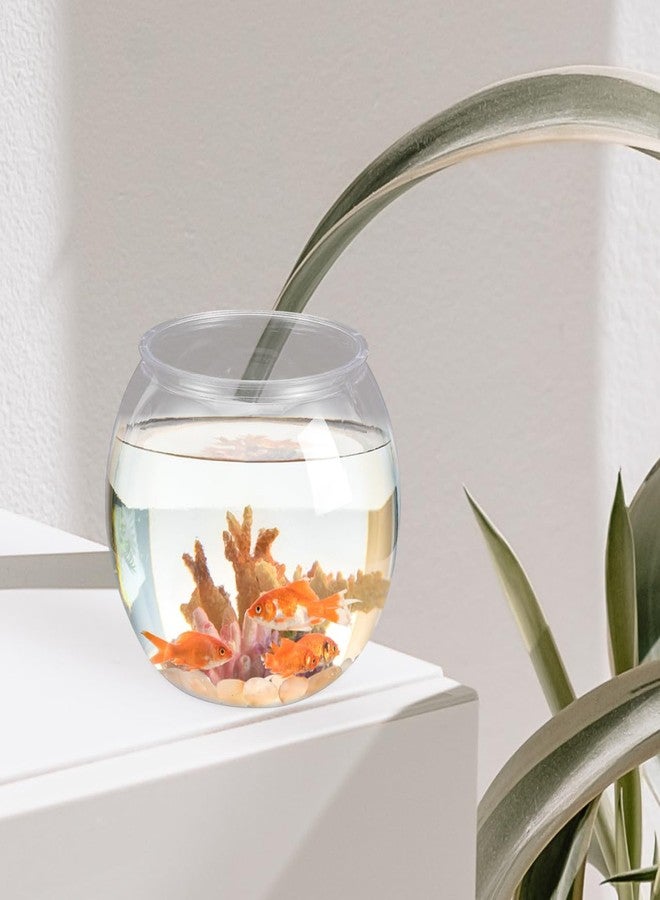 VICASKY Fish Bowl Goldfish Tank Round Bowls Large Small - Transparent Aquarium Terrarium Hydroponic Planter for Centerpieces Decor Desktop Fishbowl Unbreakable Transparent Pet Round Fish Tank Decor - Image 2