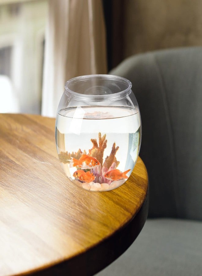VICASKY Fish Bowl Goldfish Tank Round Bowls Large Small - Transparent Aquarium Terrarium Hydroponic Planter for Centerpieces Decor Desktop Fishbowl Unbreakable Transparent Pet Round Fish Tank Decor - Image 3