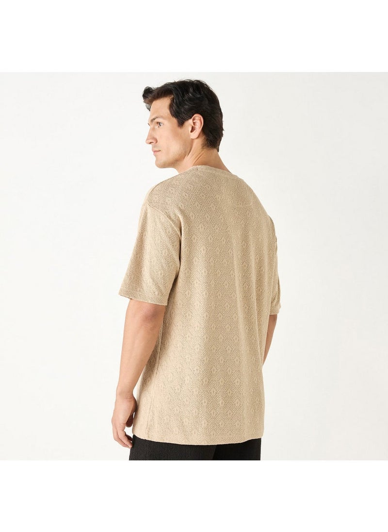 Iconic Textured Crew Neck T-Shirt  - Image 2