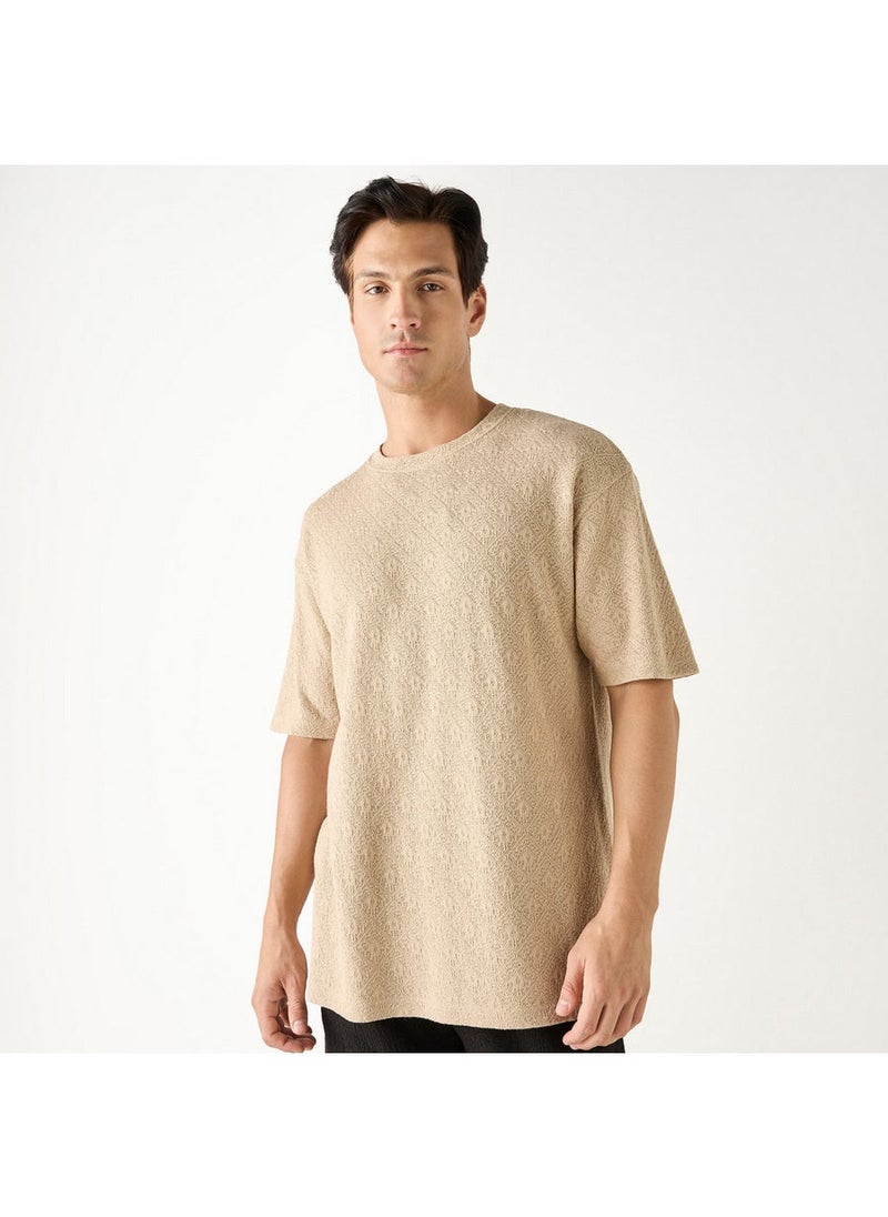 Iconic Textured Crew Neck T-Shirt  - Image 1